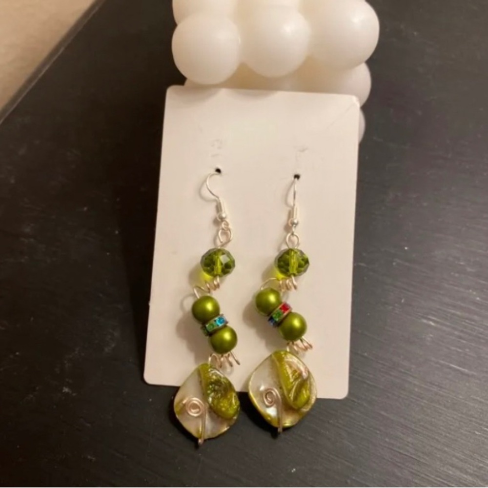 Handmade “Twisted Jade Earrings”